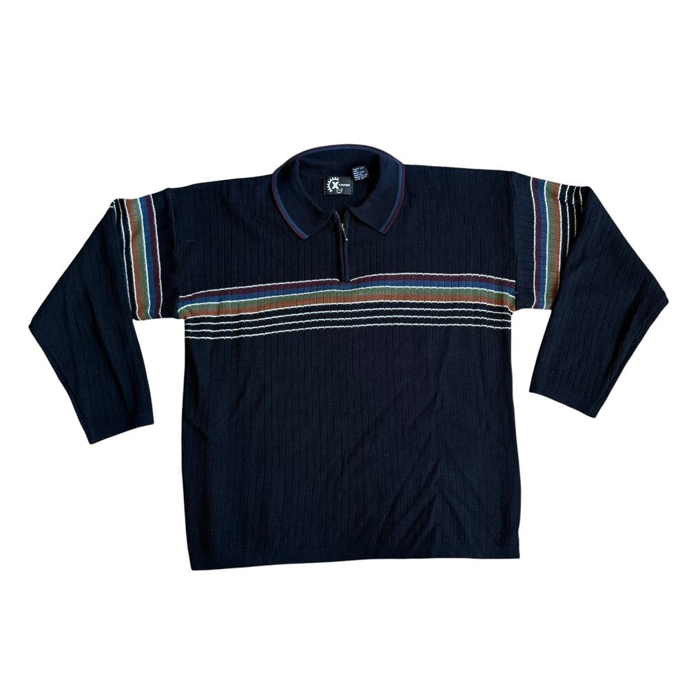 Vintage 90s Xtreme Gear Stripe Long Sleeve Shirt Mens Large
